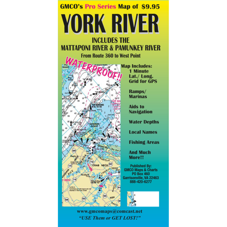 York River includes Pamunkey and Mattaponi River Pro Series - GMCO Maps